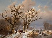 Eugene Verboeckhoven Winter Landscape with Horse France oil painting artist